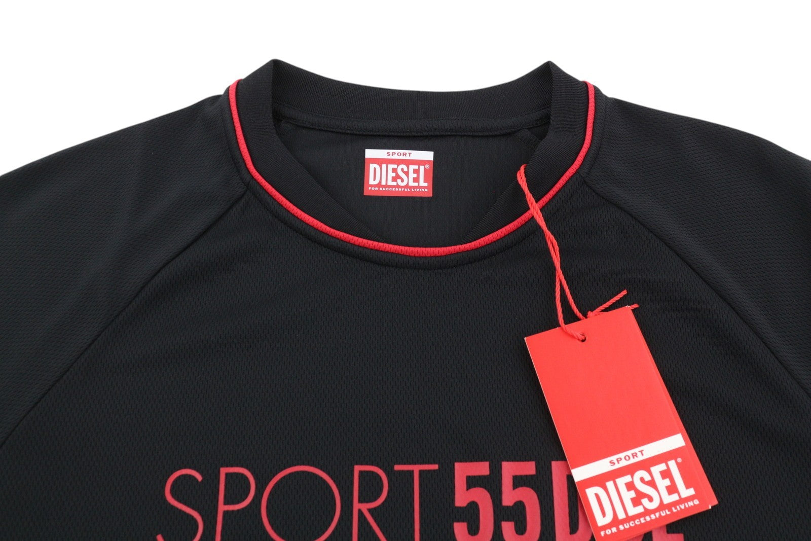 DIESEL Amtee-Crossoon-WT15 Men T-Shirt S Black 55DSL Sport Jersey Short Sleeved