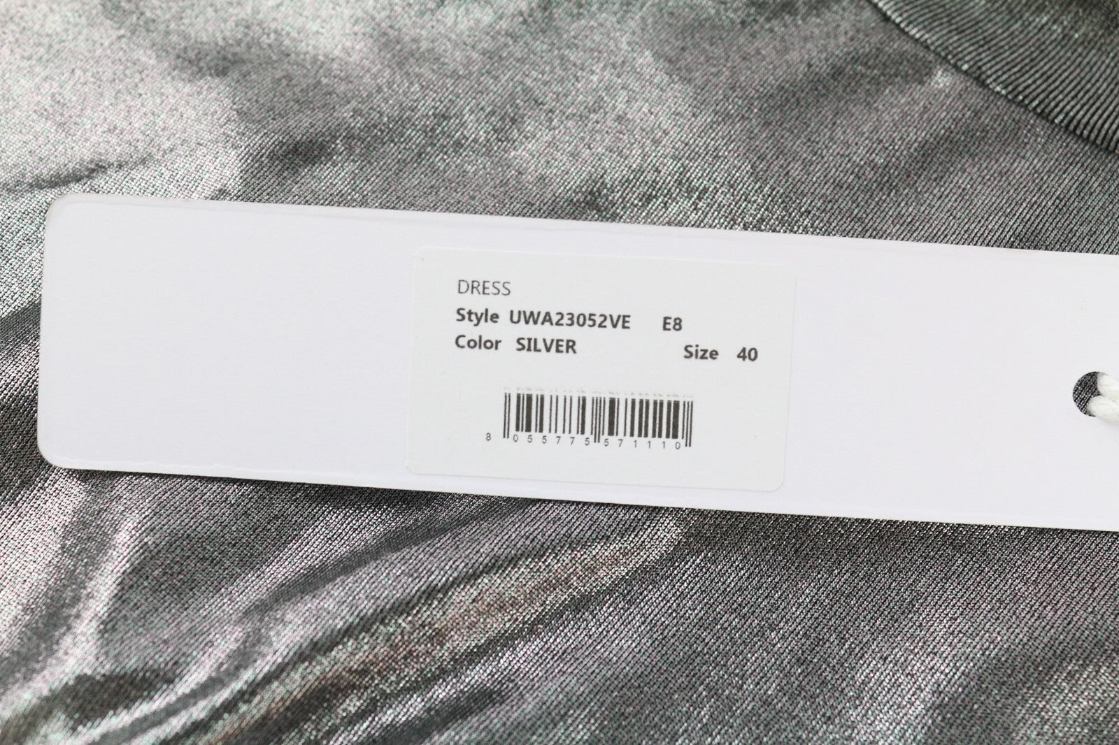 JOHN RICHMOND Womens Classic ~S Silver Shiny Long Sleeve Mock Neck Short Length