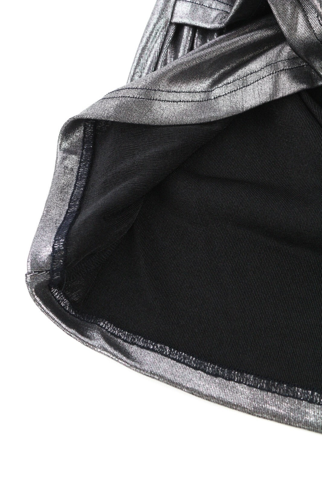 JOHN RICHMOND Womens Classic ~S Silver Shiny Long Sleeve Mock Neck Short Length