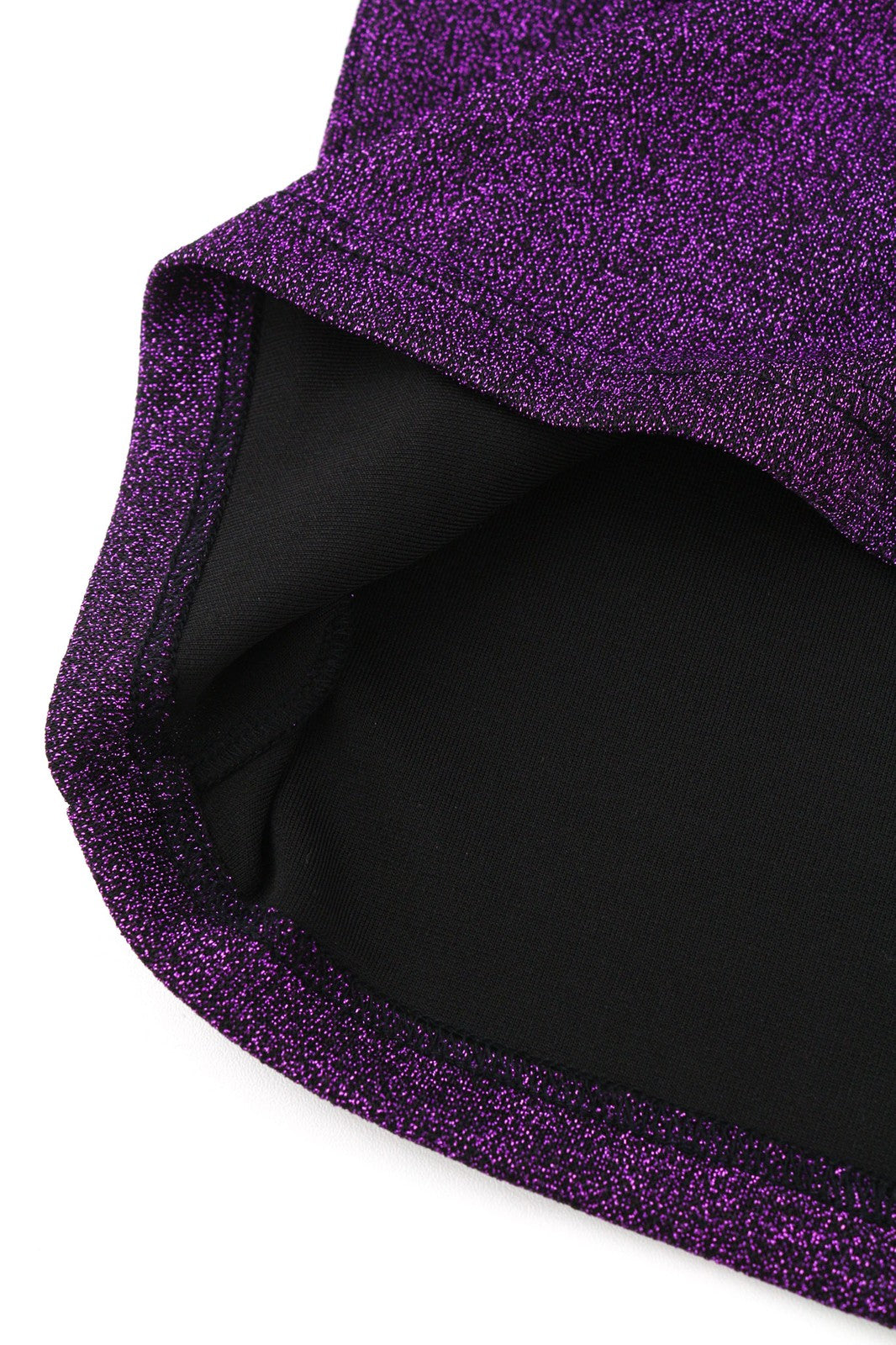 JOHN RICHMOND Womens Classic S Violet Glitter Cut-Out Fitted Long Sleeve Short