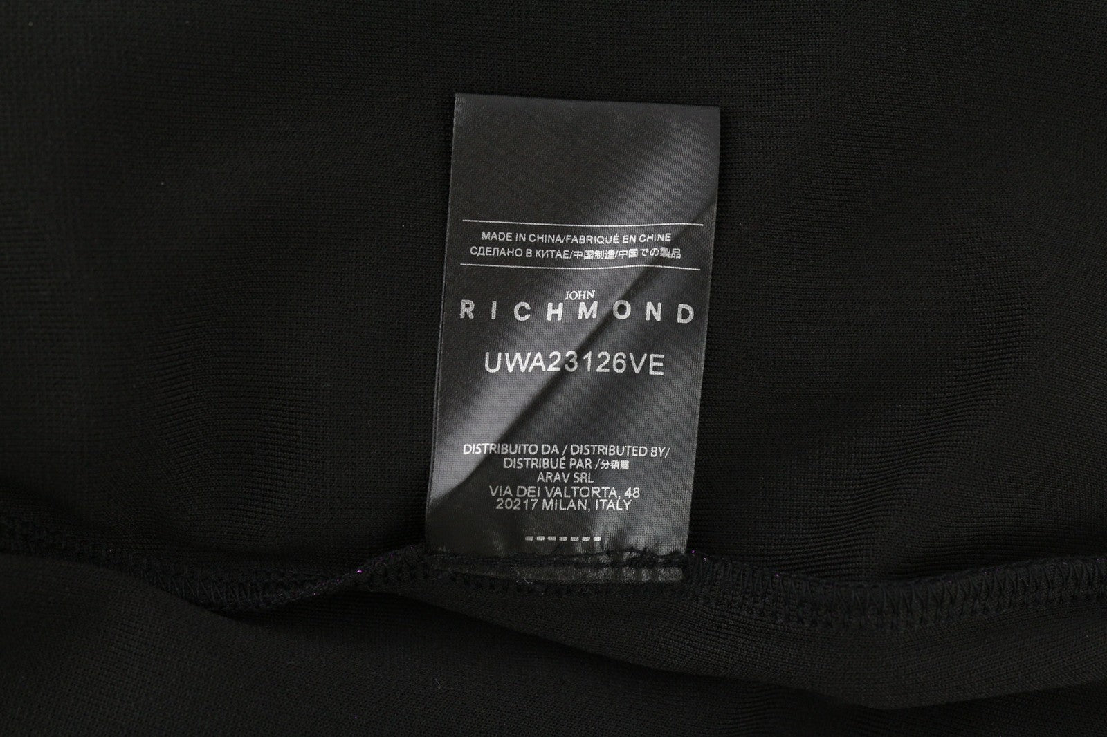 JOHN RICHMOND Womens Classic S Violet Glitter Cut-Out Fitted Long Sleeve Short