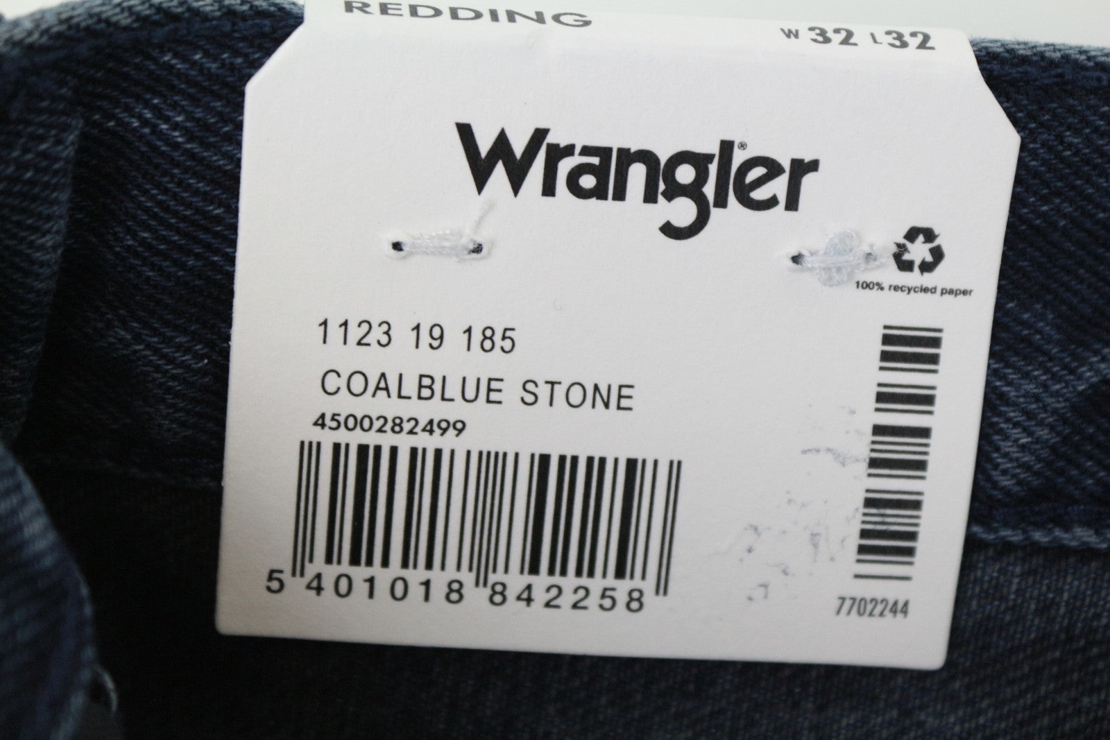 WRANGLER Redding Men's Jeans W32/L32 Loose Straight Fit Blue Pure Cotton Denim