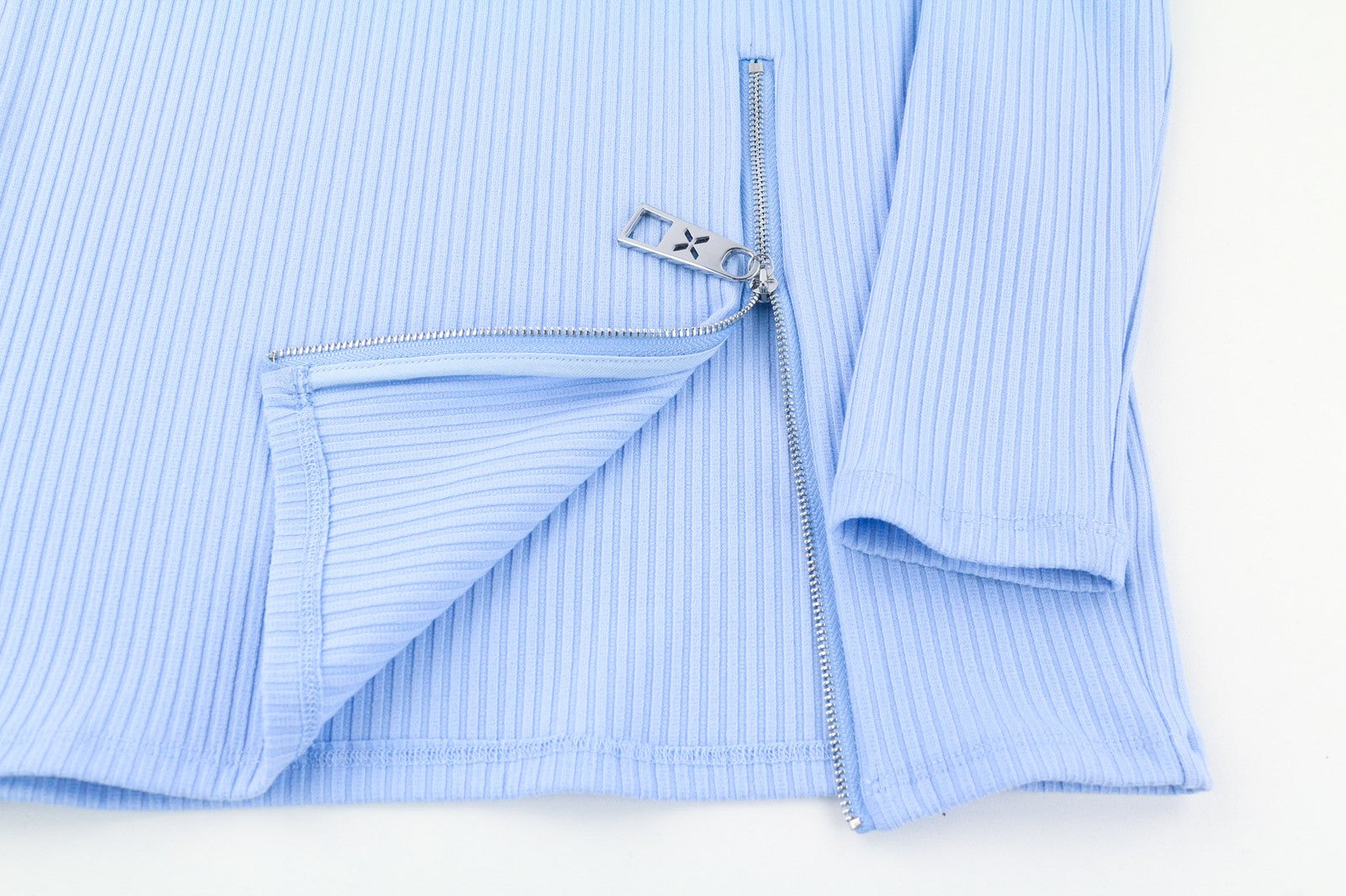 JOHN RICHMOND Womens Classic ~S Blue Cut-Out Long Sleeve Ribbed  Zipper Mini