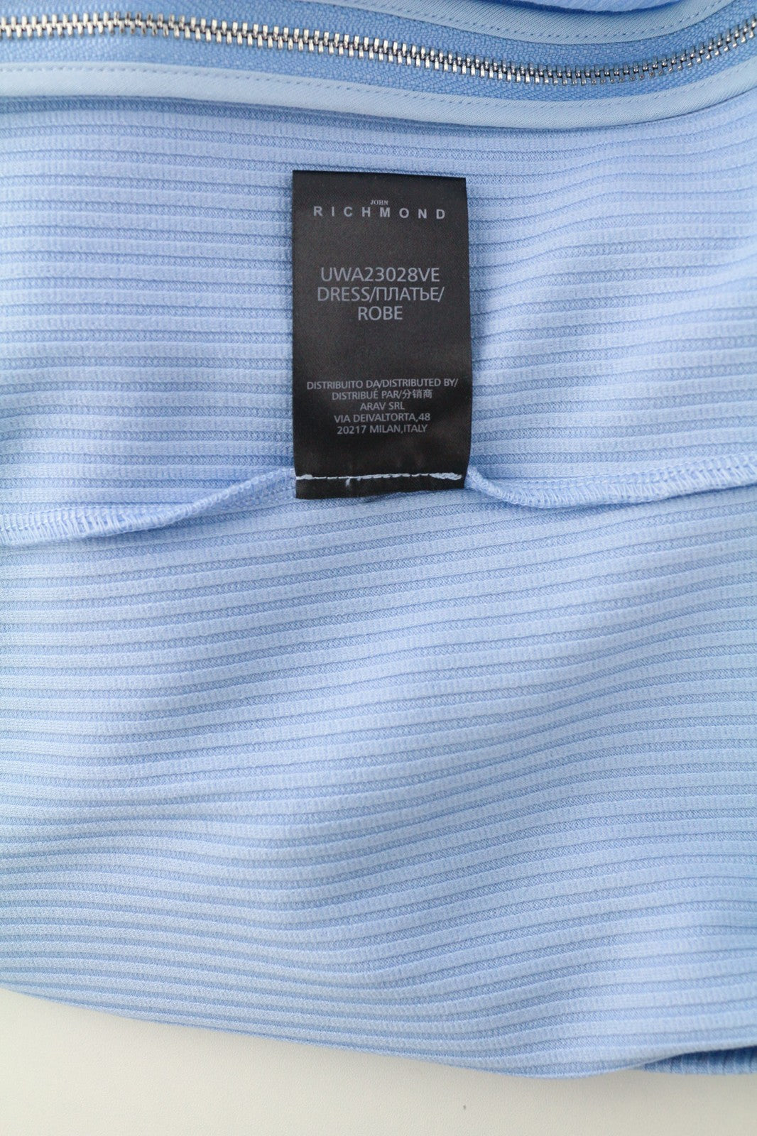 JOHN RICHMOND Womens Classic ~S Blue Cut-Out Long Sleeve Ribbed  Zipper Mini