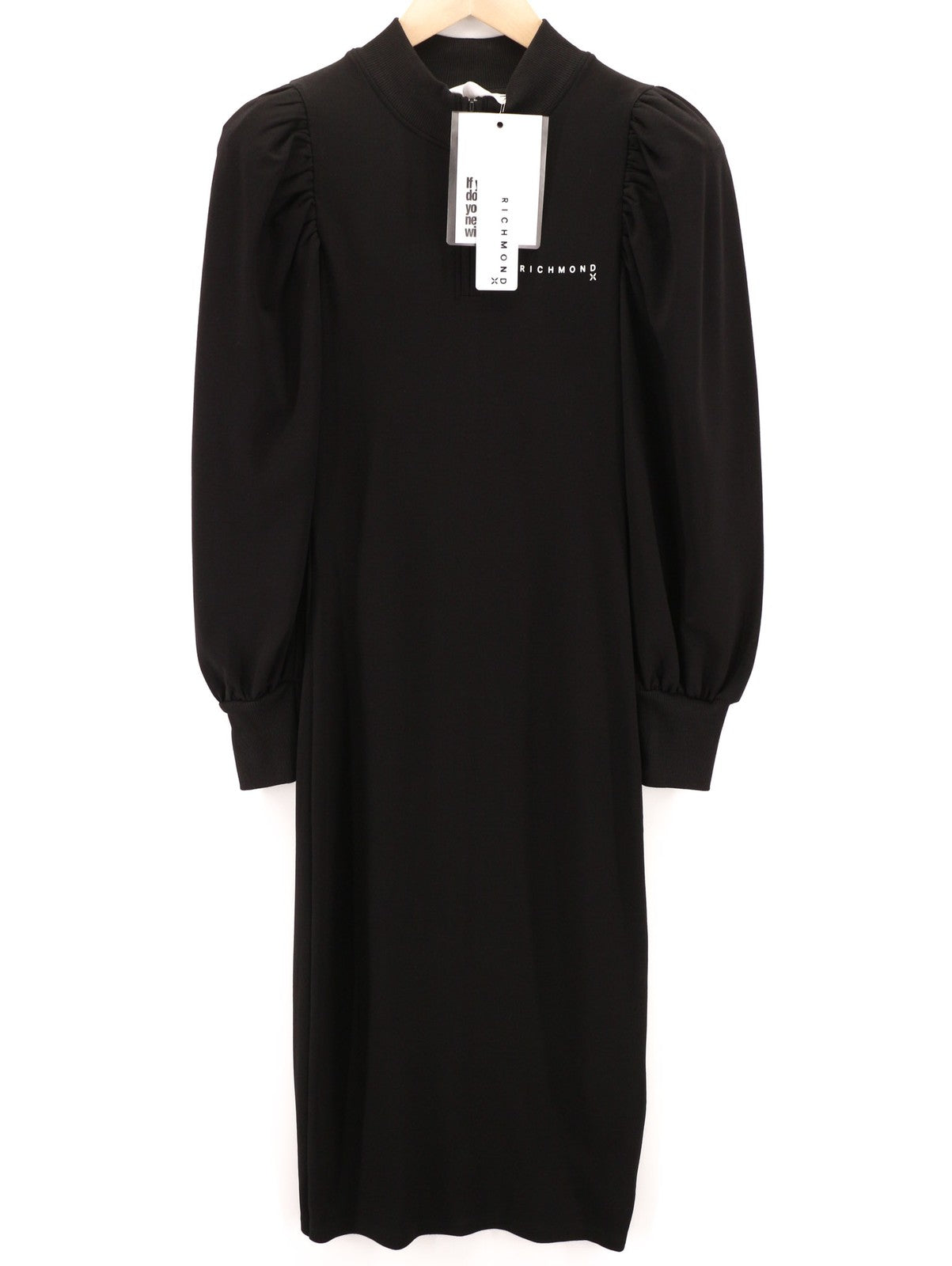 JOHN RICHMOND Womens Classic S Black Puff Long Sleeve Mock Neck   Long