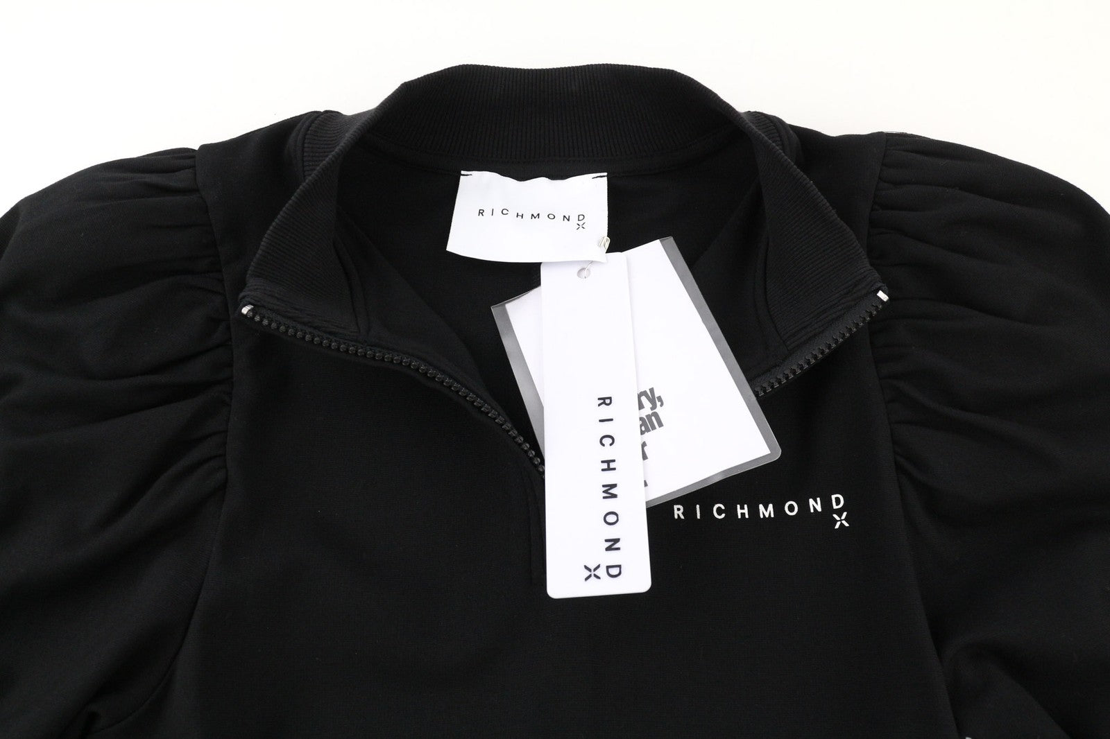 JOHN RICHMOND Womens Classic S Black Puff Long Sleeve Mock Neck   Long