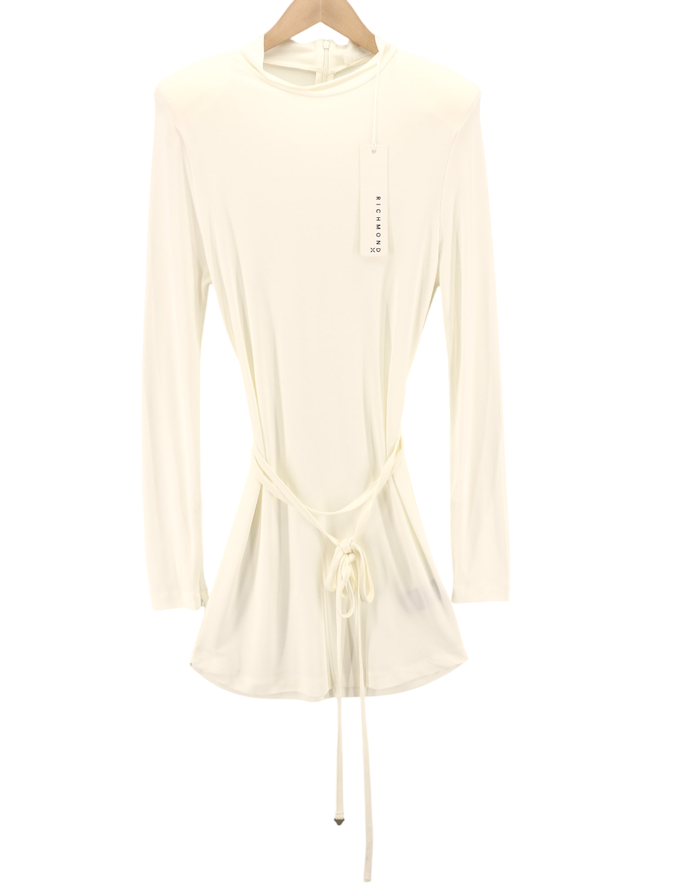 RICHMOND Womens Classic S White Mock Neck Long Sleeve Strap All Seasons  Short