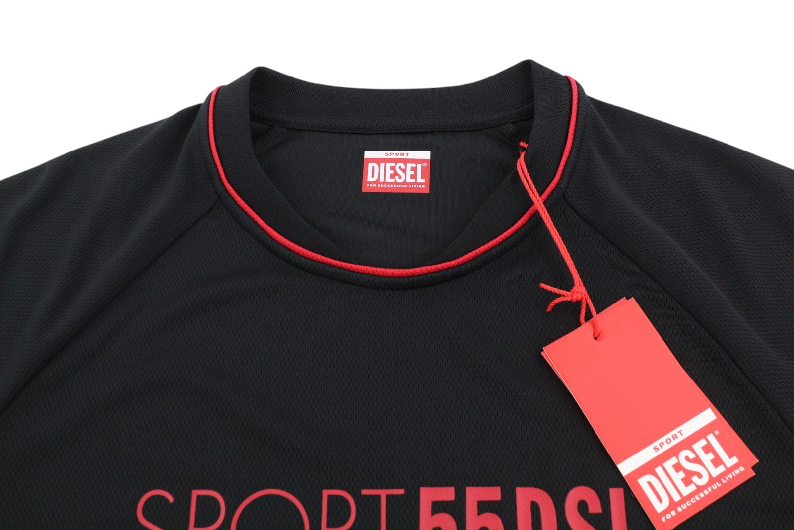 DIESEL Amtee-Crossoon-WT15 Men T-Shirt M Black 55DSL Sport Jersey Short Sleeved