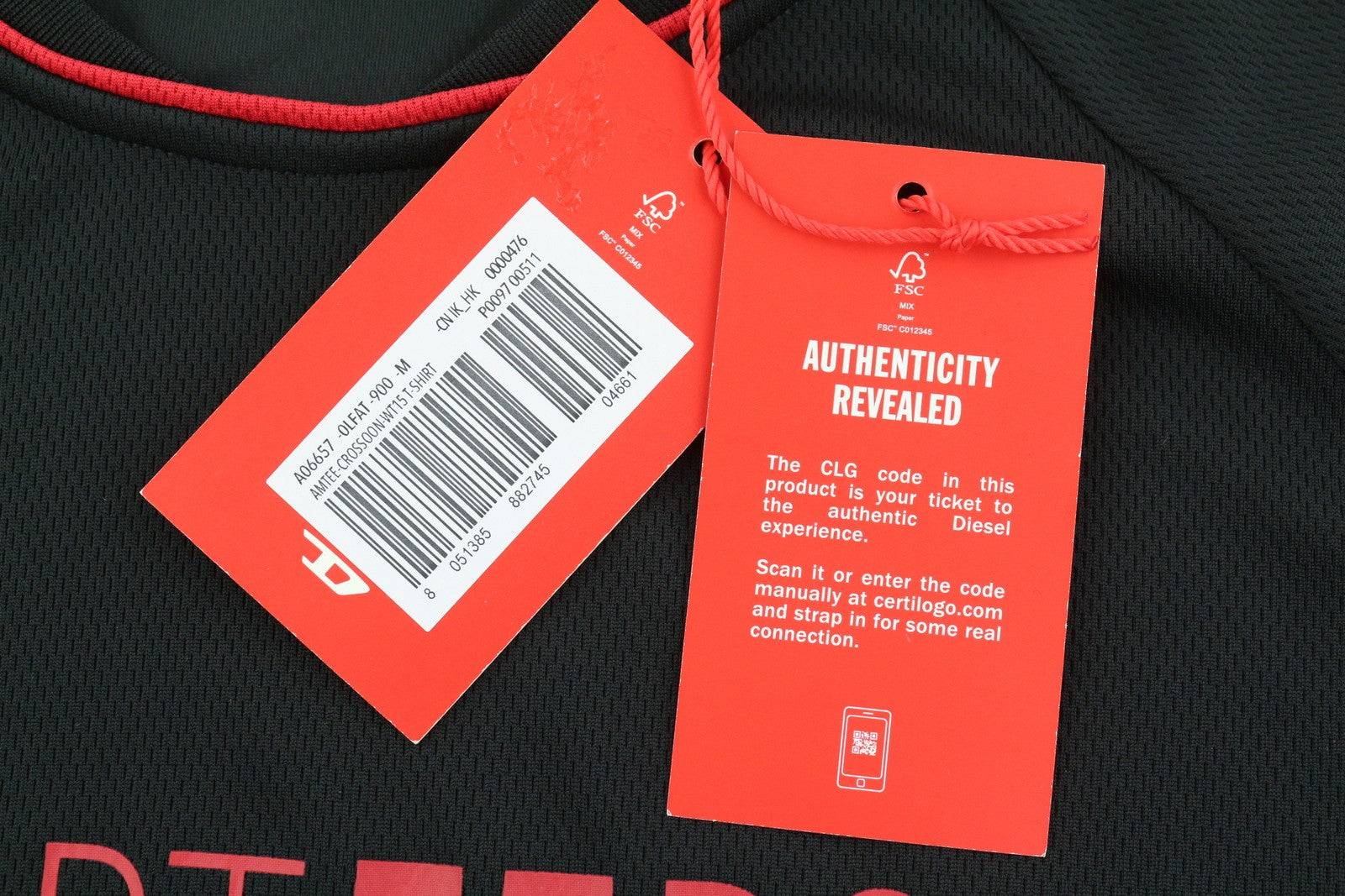 DIESEL Amtee-Crossoon-WT15 Men T-Shirt M Black 55DSL Sport Jersey Short Sleeved