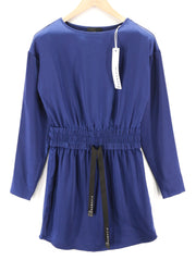 JOHN RICHMOND Womens Classic ~S Blue Long Sleeve Elastic Waist Strap Crew Mini