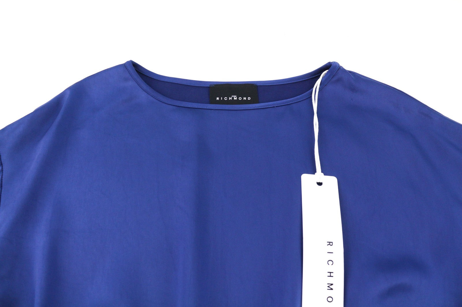 JOHN RICHMOND Womens Classic ~S Blue Long Sleeve Elastic Waist Strap Crew Mini