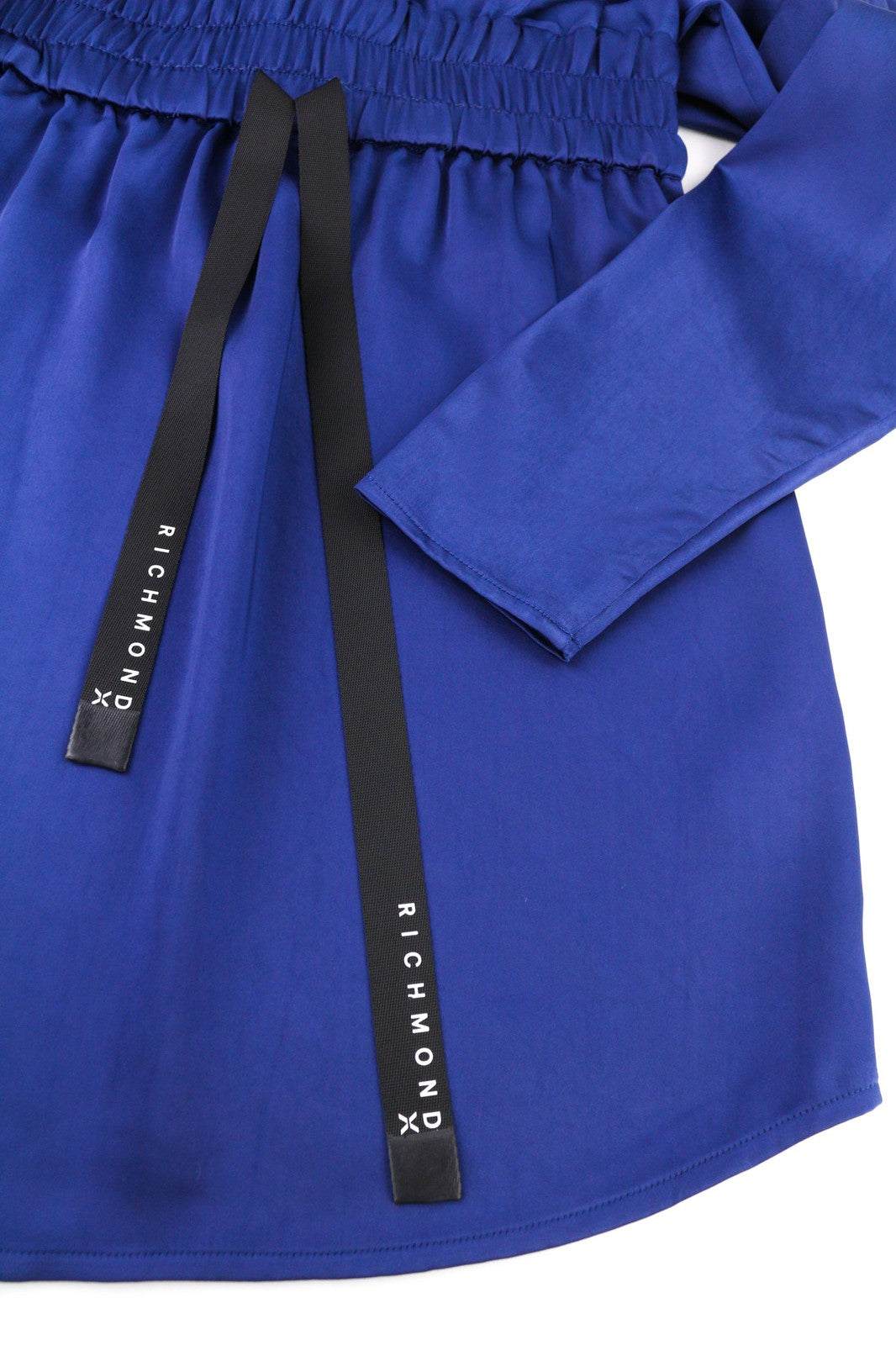 JOHN RICHMOND Womens Classic ~S Blue Long Sleeve Elastic Waist Strap Crew Mini