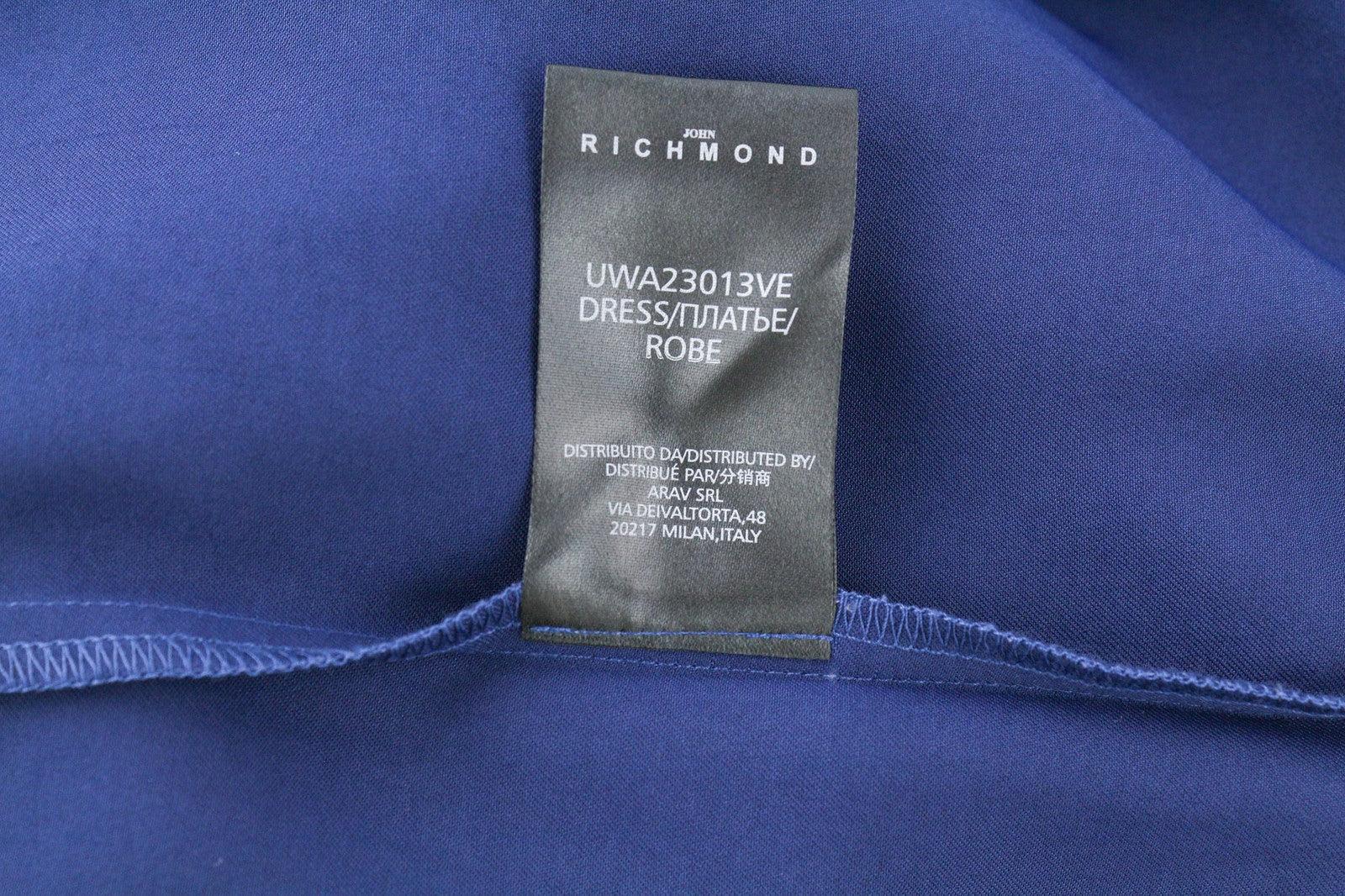 JOHN RICHMOND Womens Classic ~S Blue Long Sleeve Elastic Waist Strap Crew Mini