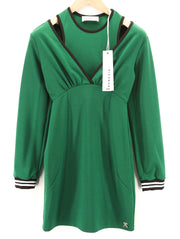 JOHN RICHMOND Womens Classic S Green Long Sleeve Cut-Out  All Seasons Short