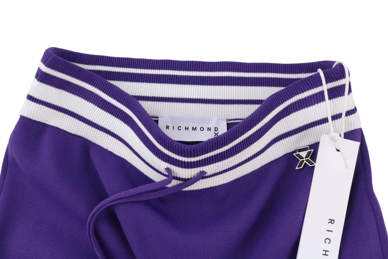 JOHN RICHMOND Women Set S Violet Long Sleeve Sweatshirt Zipper Knee-Length Skirt