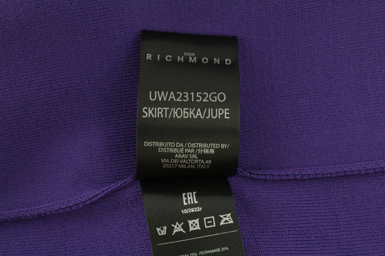 JOHN RICHMOND Women Set S Violet Long Sleeve Sweatshirt Zipper Knee-Length Skirt