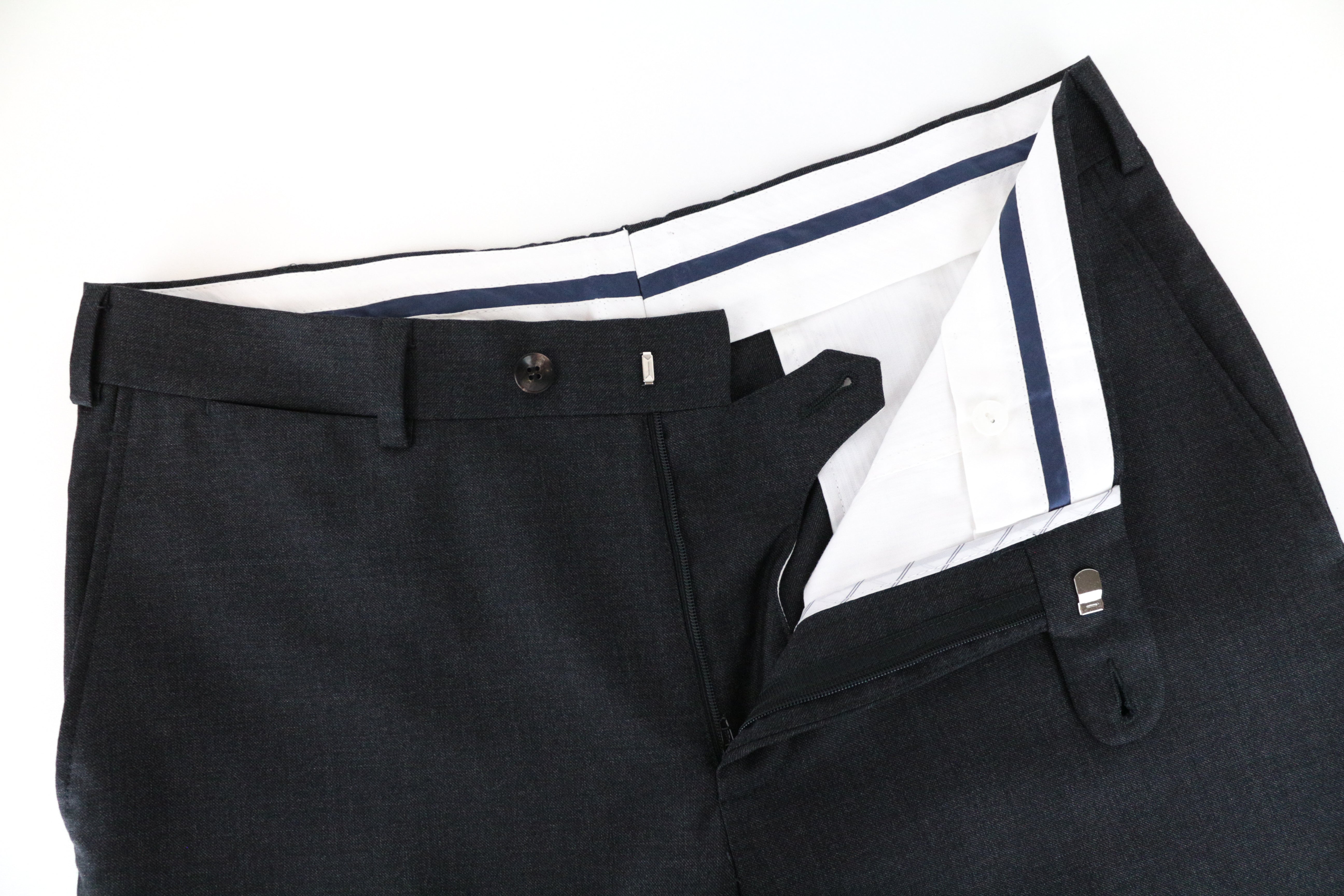 SUITSUPPLY Brescia Men's Trousers UK38S Cool Grey Lined Pleated Classic Fit