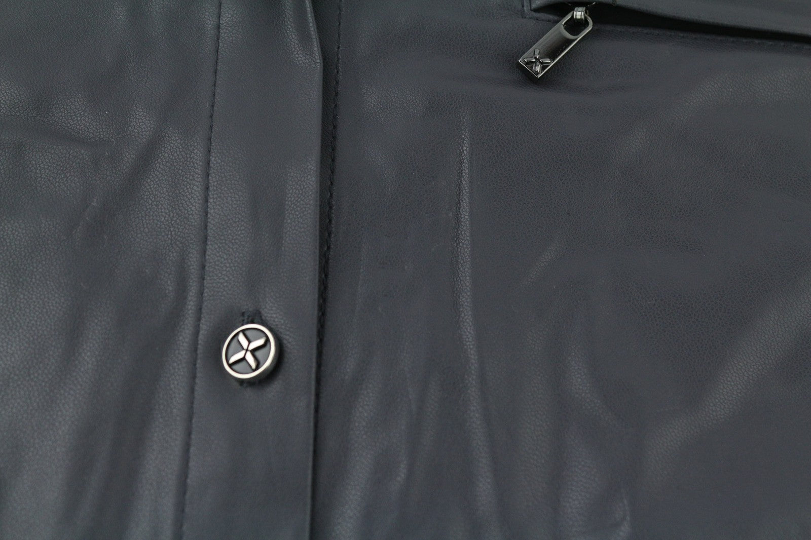 JOHN RICHMOND Womens Set S Grey Fake Leather Buttoned Outfits Regular 2 Pc