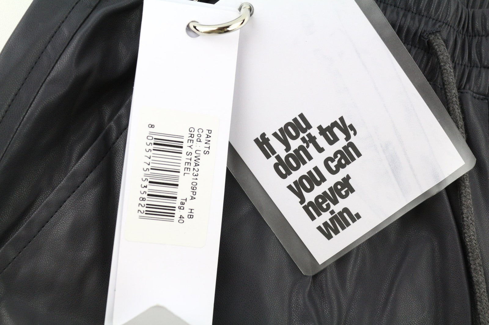 JOHN RICHMOND Womens Set S Grey Fake Leather Buttoned Outfits Regular 2 Pc