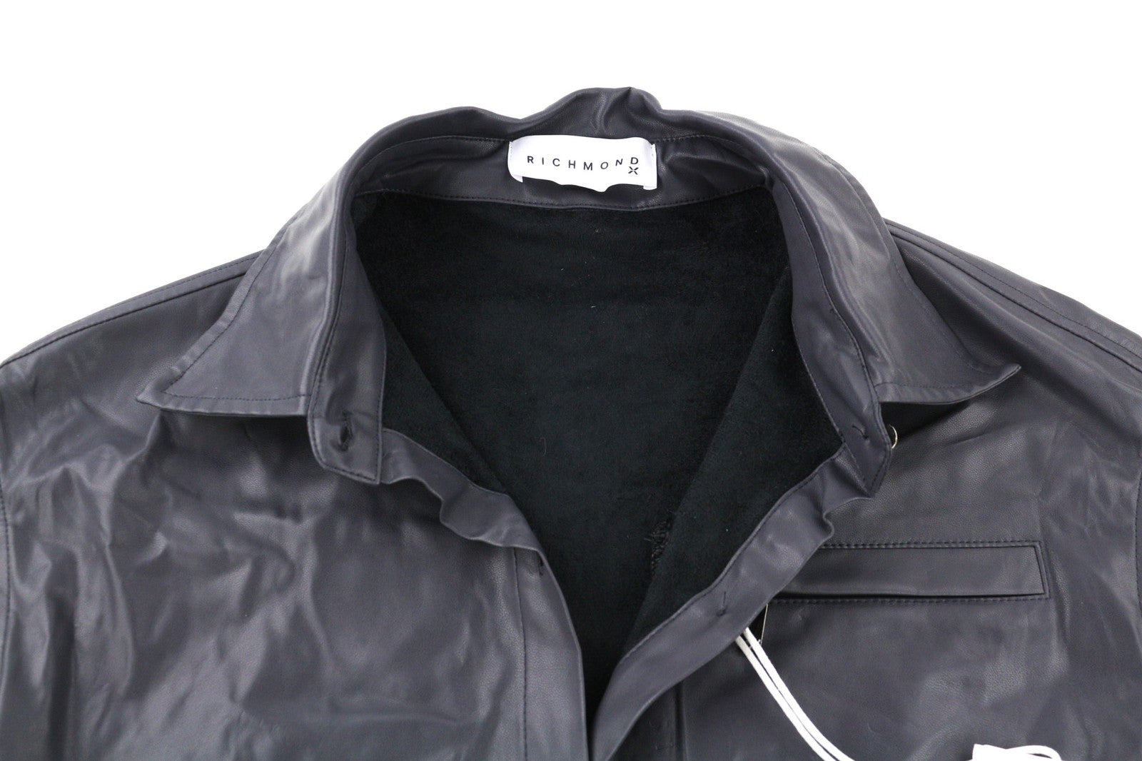 JOHN RICHMOND Womens Set S Grey Fake Leather Buttoned Outfits Regular 2 Pc