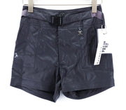 JOHN RICHMOND Womens Shorts S Grey Fake Leather High Rise Belted Pockets