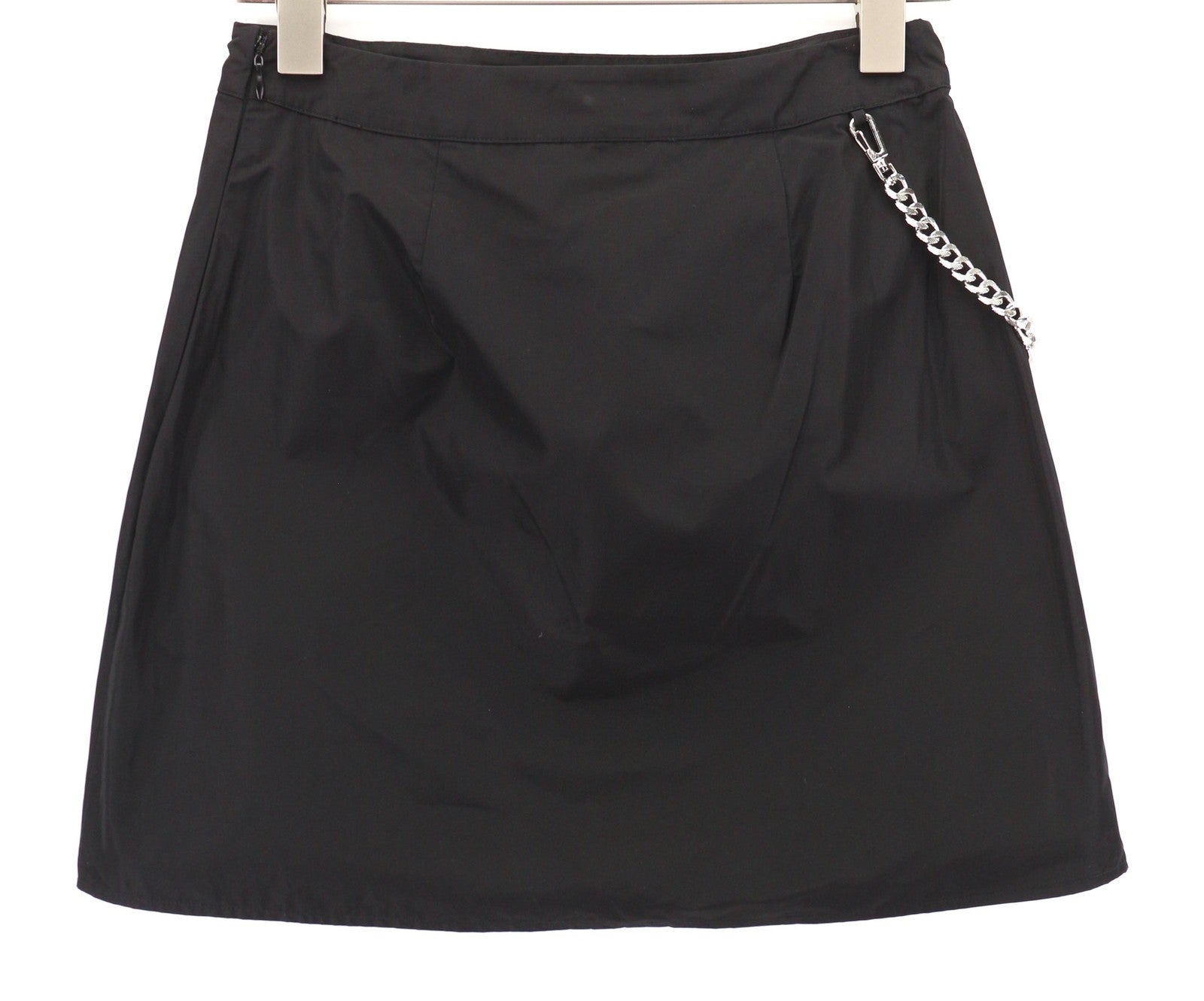 JOHN RICHMOND Womens Skirt ~S Black Chain Zipper Patch Pocket   Short