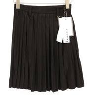 JOHN RICHMOND Womens Skirt S Black Pleated Belt Loop High Rise Mini Front