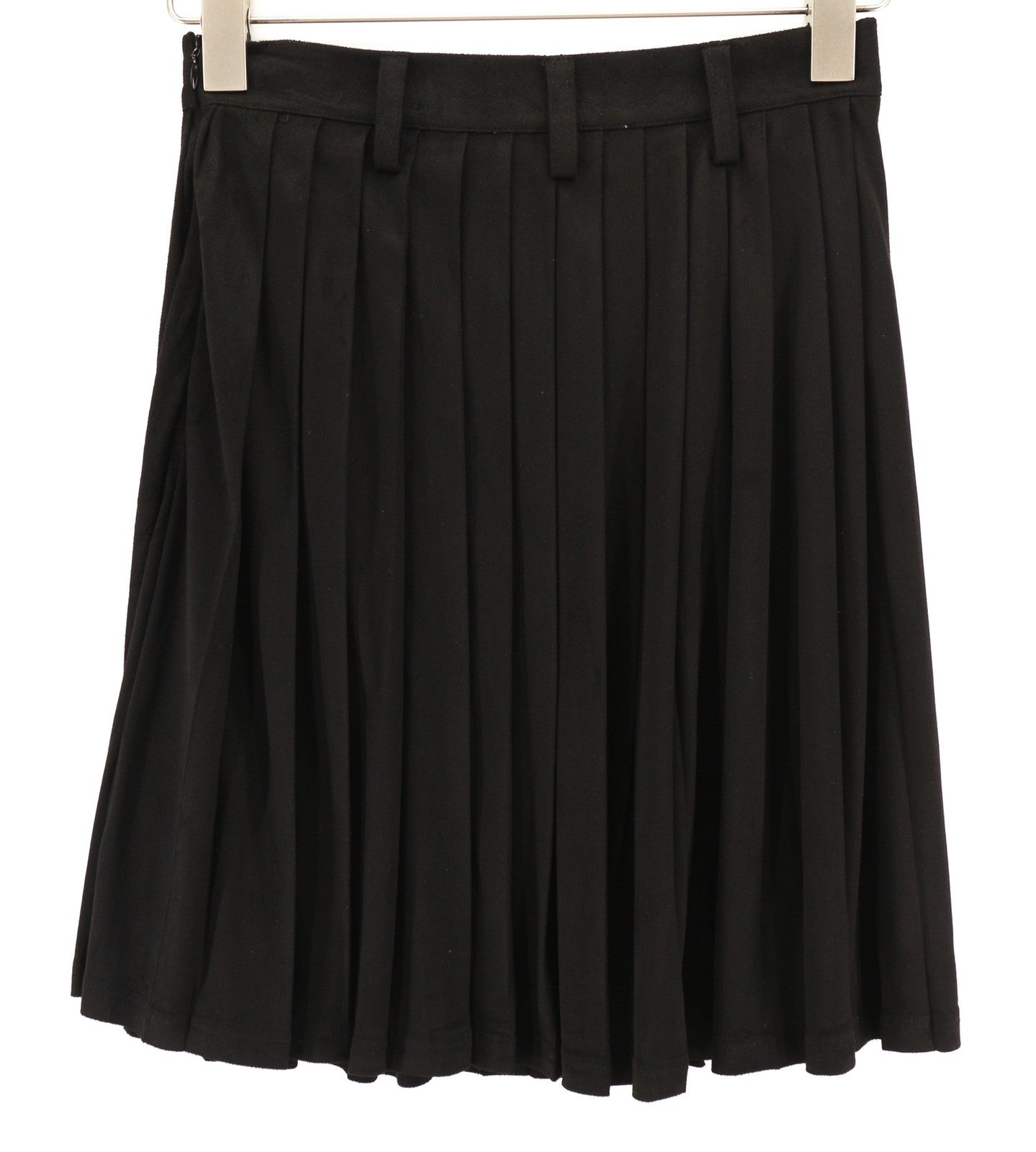 JOHN RICHMOND Womens Skirt S Black Pleated Belt Loop High Rise Mini Front