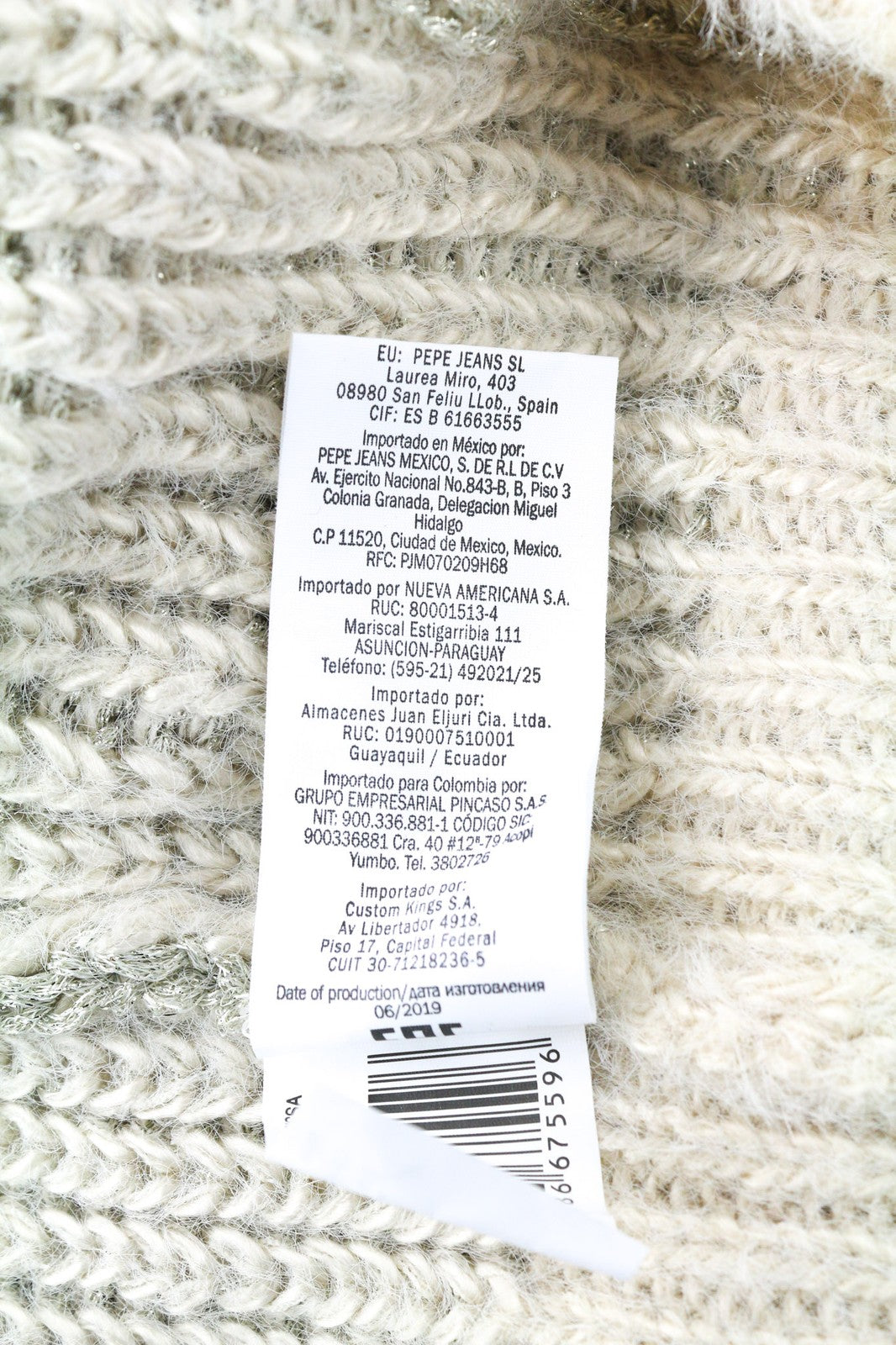 PEPE JEANS Marissa Womens Jumper L Off-White Wool  Knitted Pullover