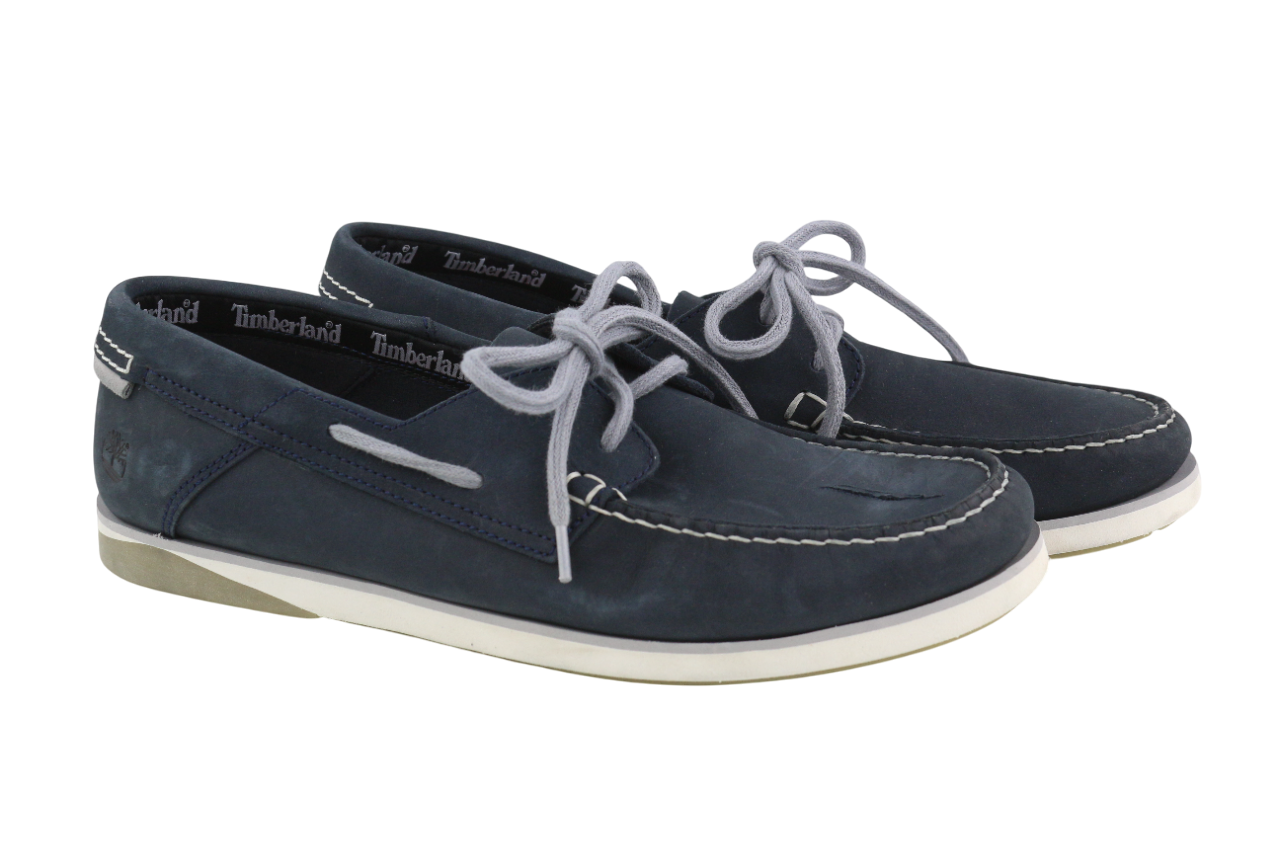 TIMBERLAND A416H Mens Shoes EU44 UK9.5 Blue Leather Lop Top Almond Toe