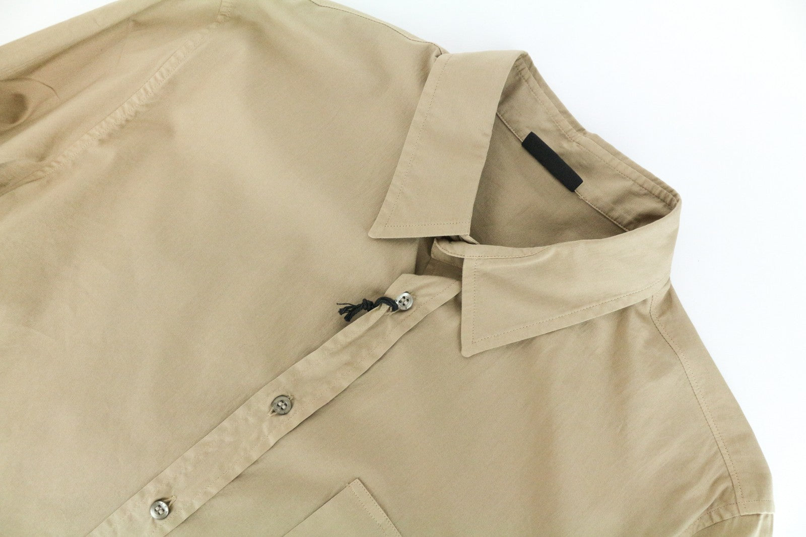 RICHMOND Men's Shirt L Light Brown Stretch Cotton Long Sleeve Button-Up Fit