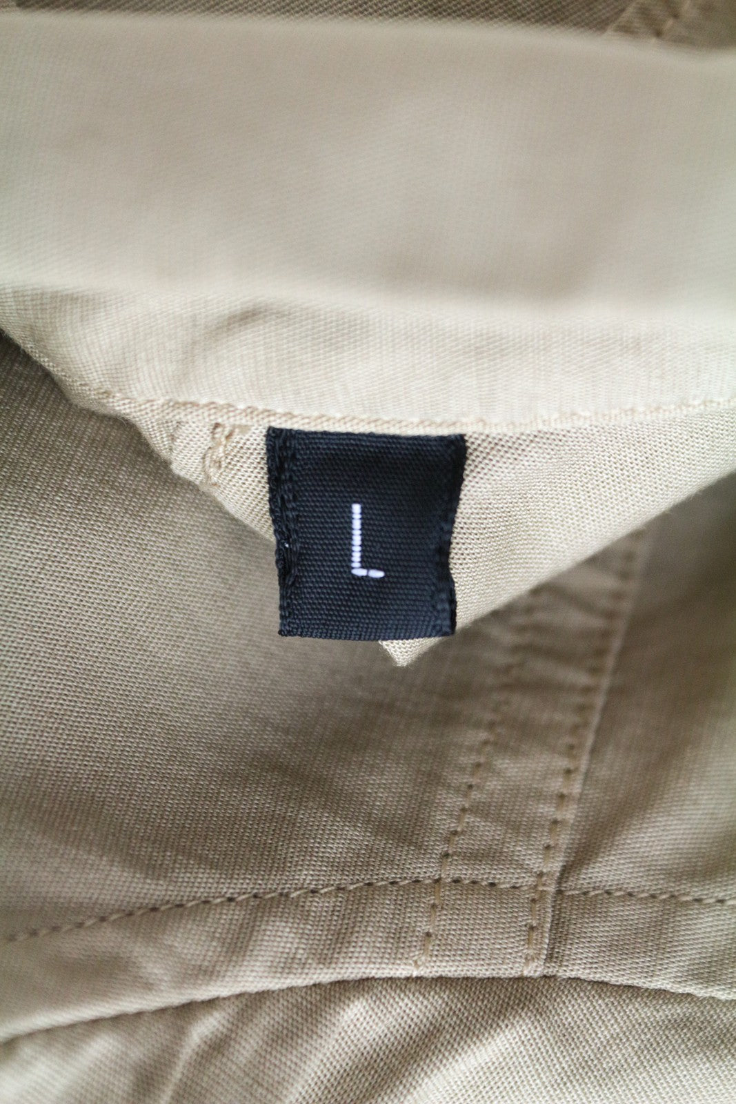 RICHMOND Men's Shirt L Light Brown Cotton Stretch Button-Up Pocket Long Sleeve