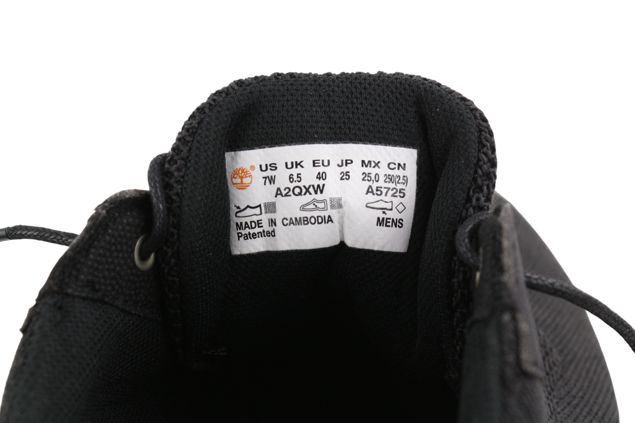 TIMBERLAND A2QXW Mens Sneakers EU40-EU41 Black Almond Toe Lace Up ReBOTL