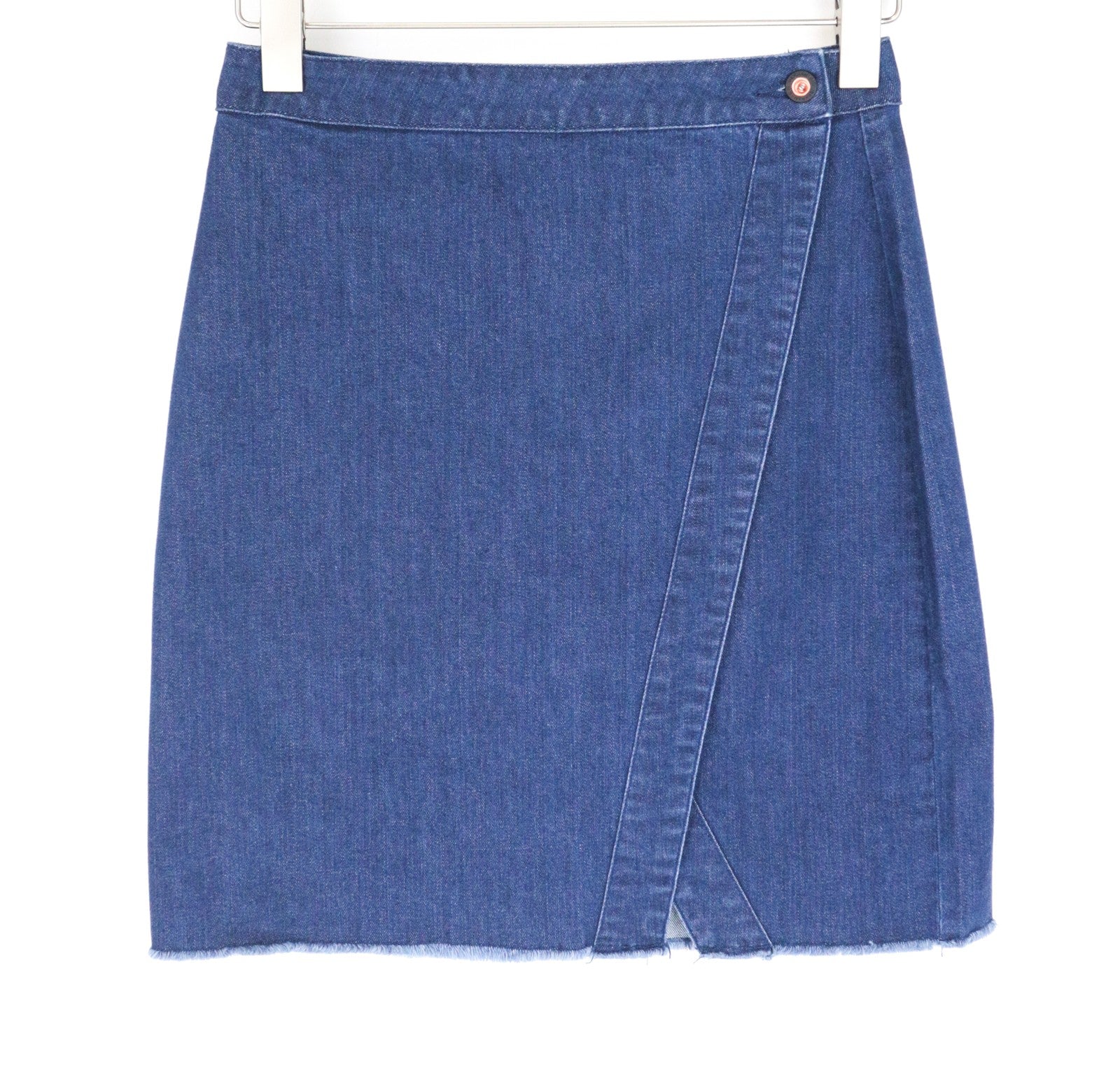 DENHAM Salinas Women's Skirt W25 Blue Cotton Blend Stretch Denim Wrap Style