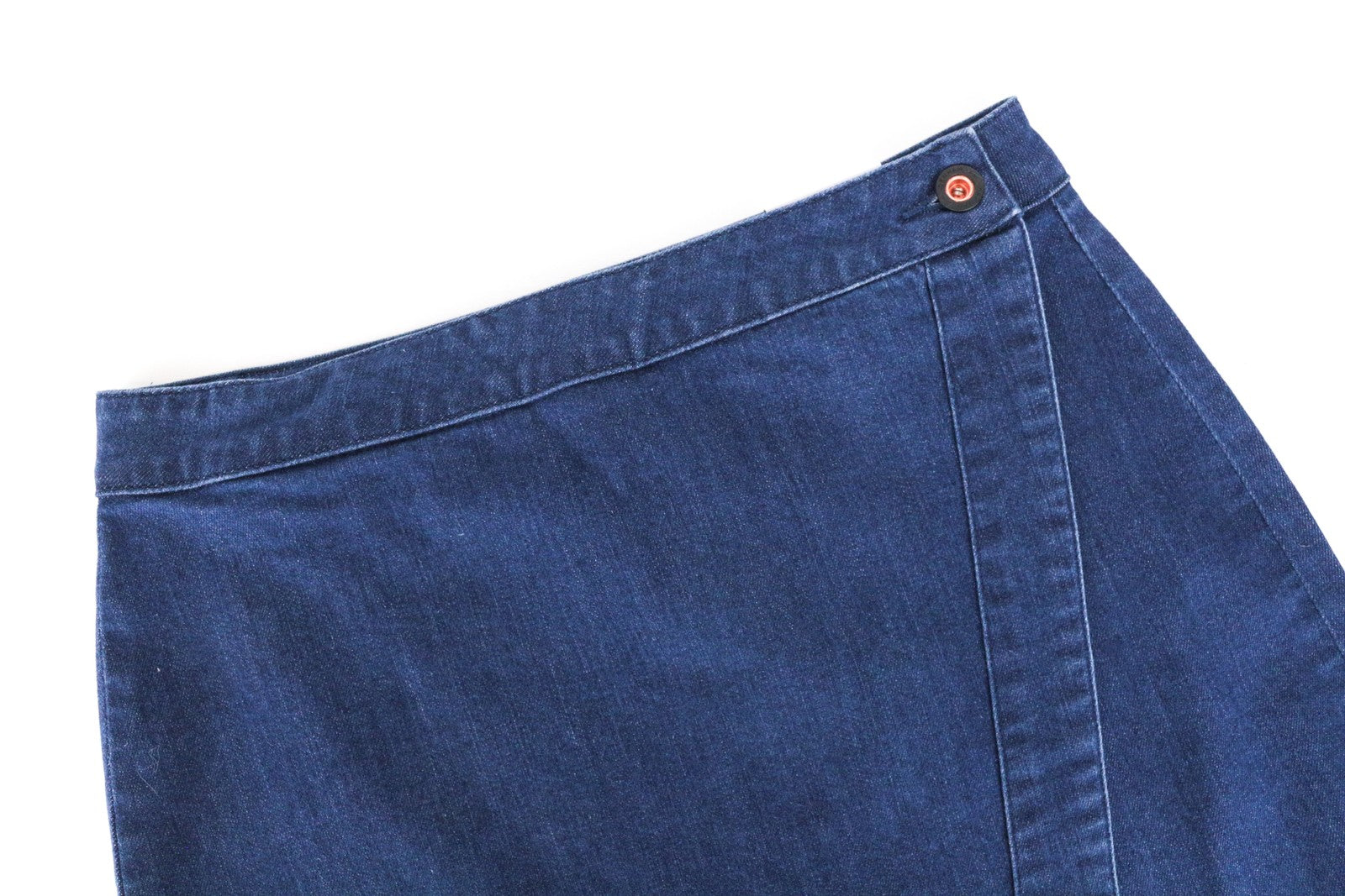 DENHAM Salinas Women's Skirt W25 Blue Cotton Blend Stretch Denim Wrap Style