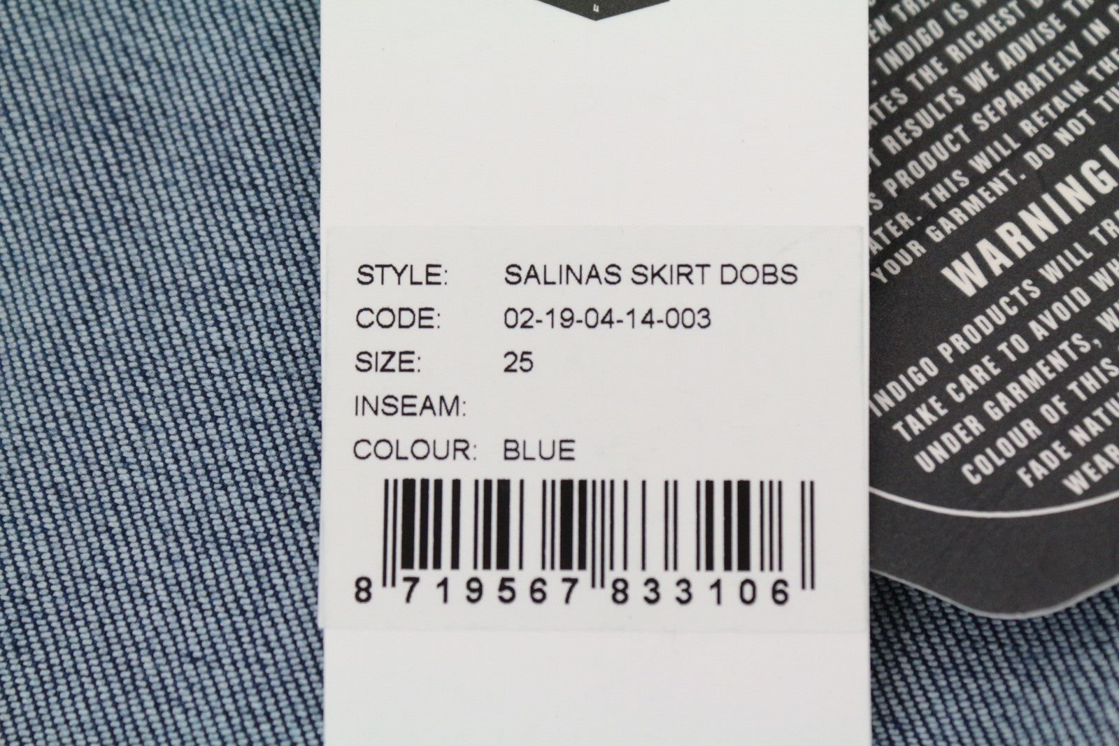 DENHAM Salinas Women's Skirt W25 Blue Cotton Blend Stretch Denim Wrap Style