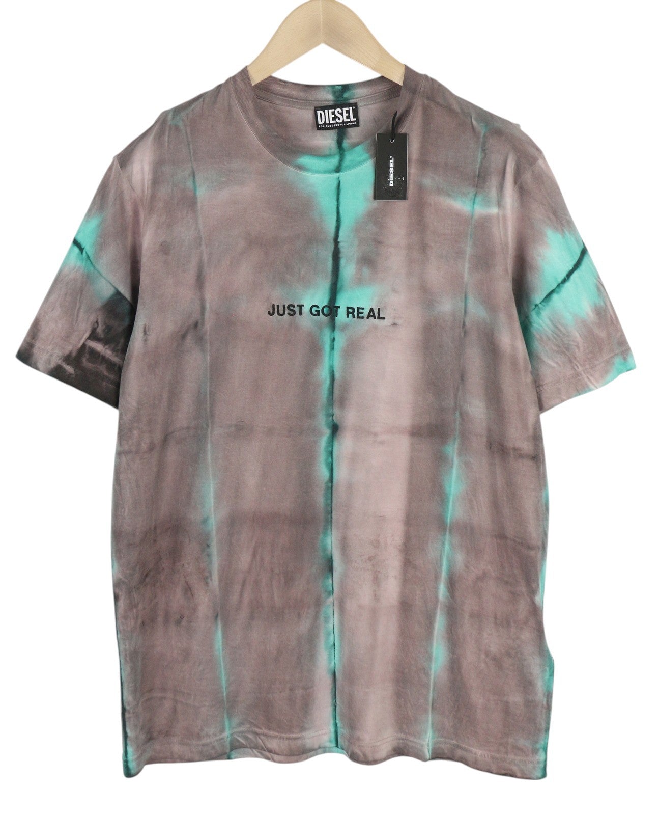 DIESEL T-Just-B52 Men T-Shirt M Short Sleeved Acid Wash Effect Crew Neck RRP€125