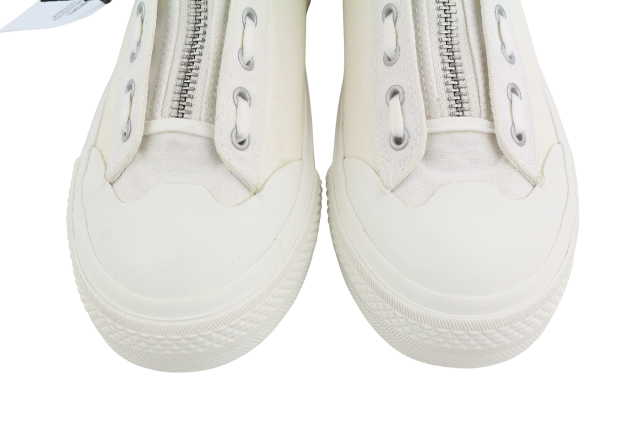 DIESEL S-Astico Mzip Womens Sneakers EU37 White Zipper Almond Toe Ankle RRP€180