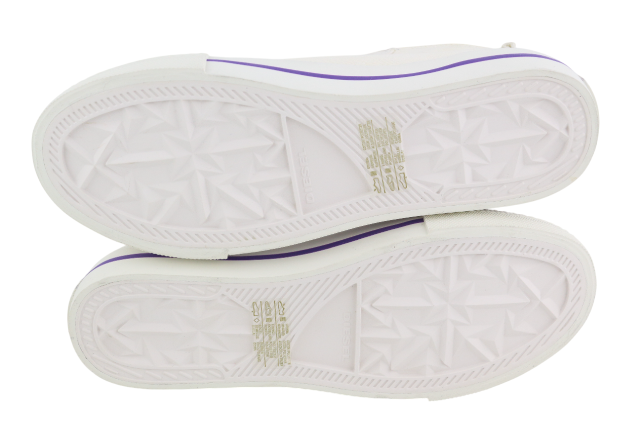 DIESEL S-Astico Mzip Womens Sneakers EU37 White Zipper Almond Toe Ankle RRP€180