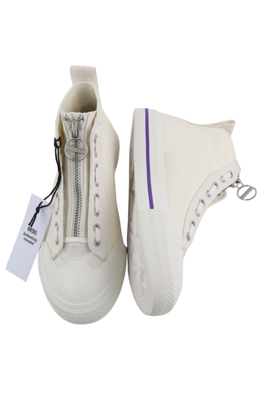 DIESEL S-Astico Mzip Womens Sneakers EU40.5 Zipper Almond Toe Ankle RRP€180