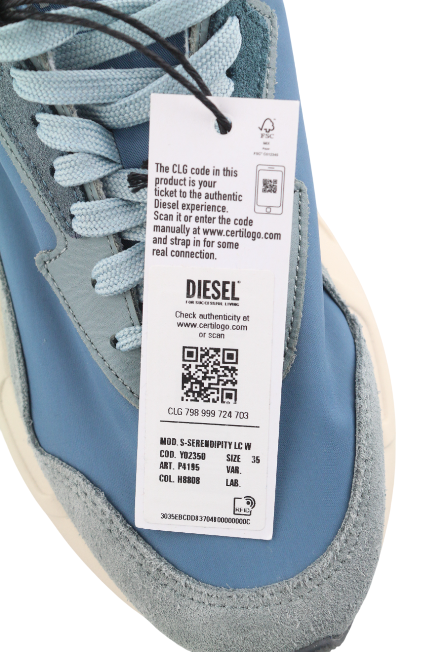 DIESEL S-Serendipity LC Womens Sneakers EU35 Blue Low Top Lace Up RRP€150