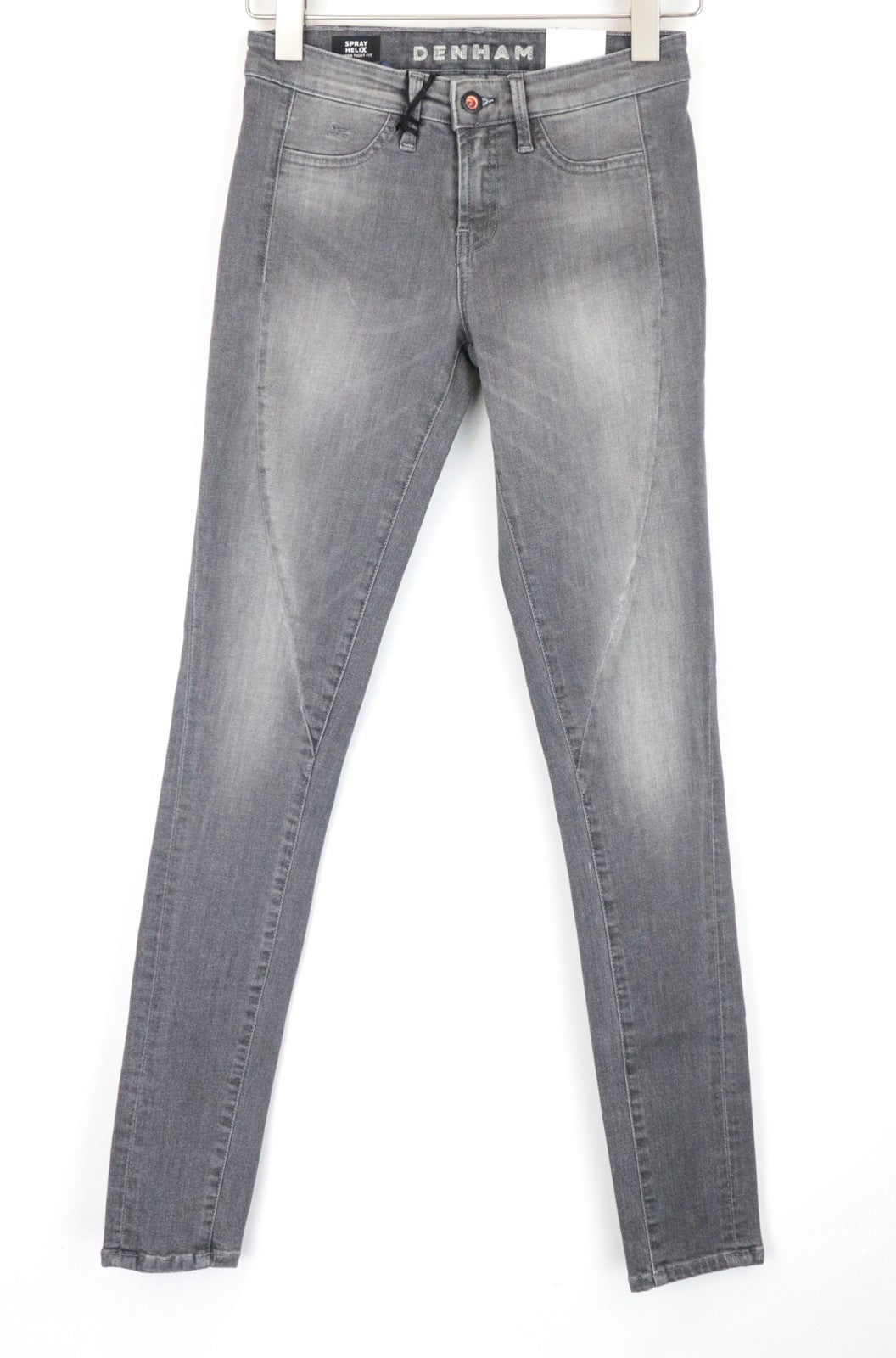 DENHAM Spray Helix Women's Jeans W24/L32 Super Skinny Washed Grey Cotton Fit
