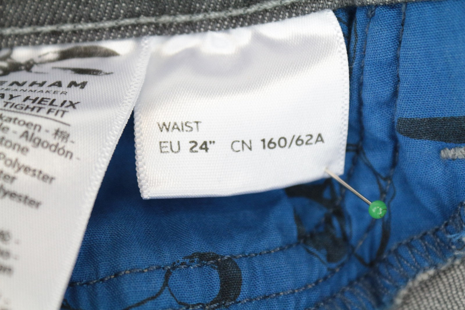 DENHAM Spray Helix Women's Jeans W24/L32 Super Skinny Washed Grey Cotton Fit