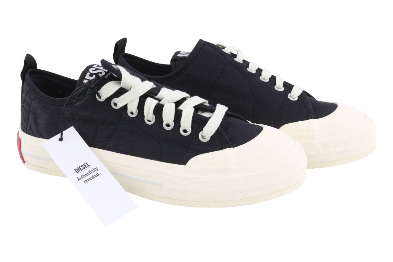 DIESEL S-Muji LC Womens Sneakers EU41 Black Low Top Lace Up Almond Toe RRP€160