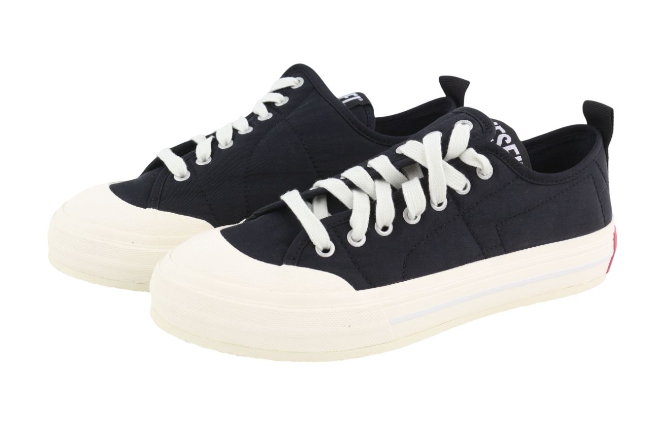 DIESEL S-Muji LC Womens Sneakers EU41 Black Low Top Lace Up Almond Toe RRP€160