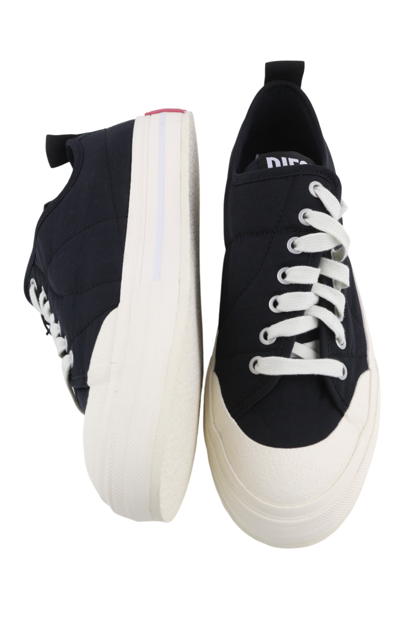 DIESEL S-Muji LC Womens Sneakers EU41 Black Low Top Lace Up Almond Toe RRP€160