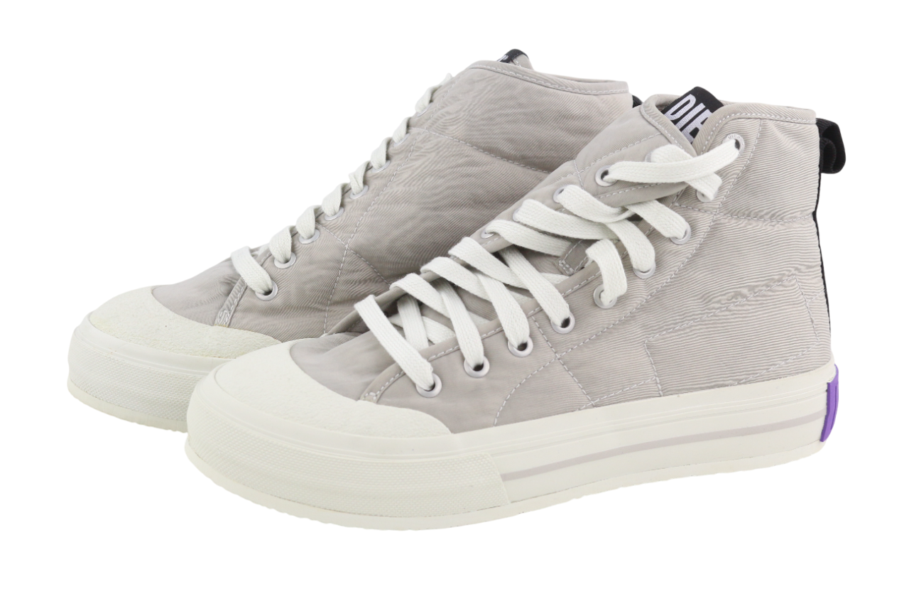 DIESEL S-Muji MC Womens Sneakers EU40 Light Grey High Top Almond Toe RRP€180