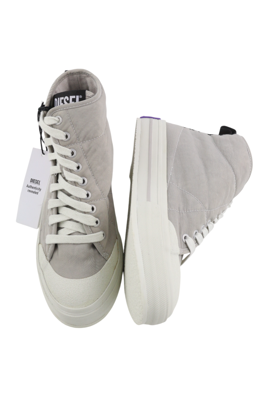 DIESEL S-Muji MC Womens Sneakers EU40 Light Grey High Top Almond Toe RRP€180