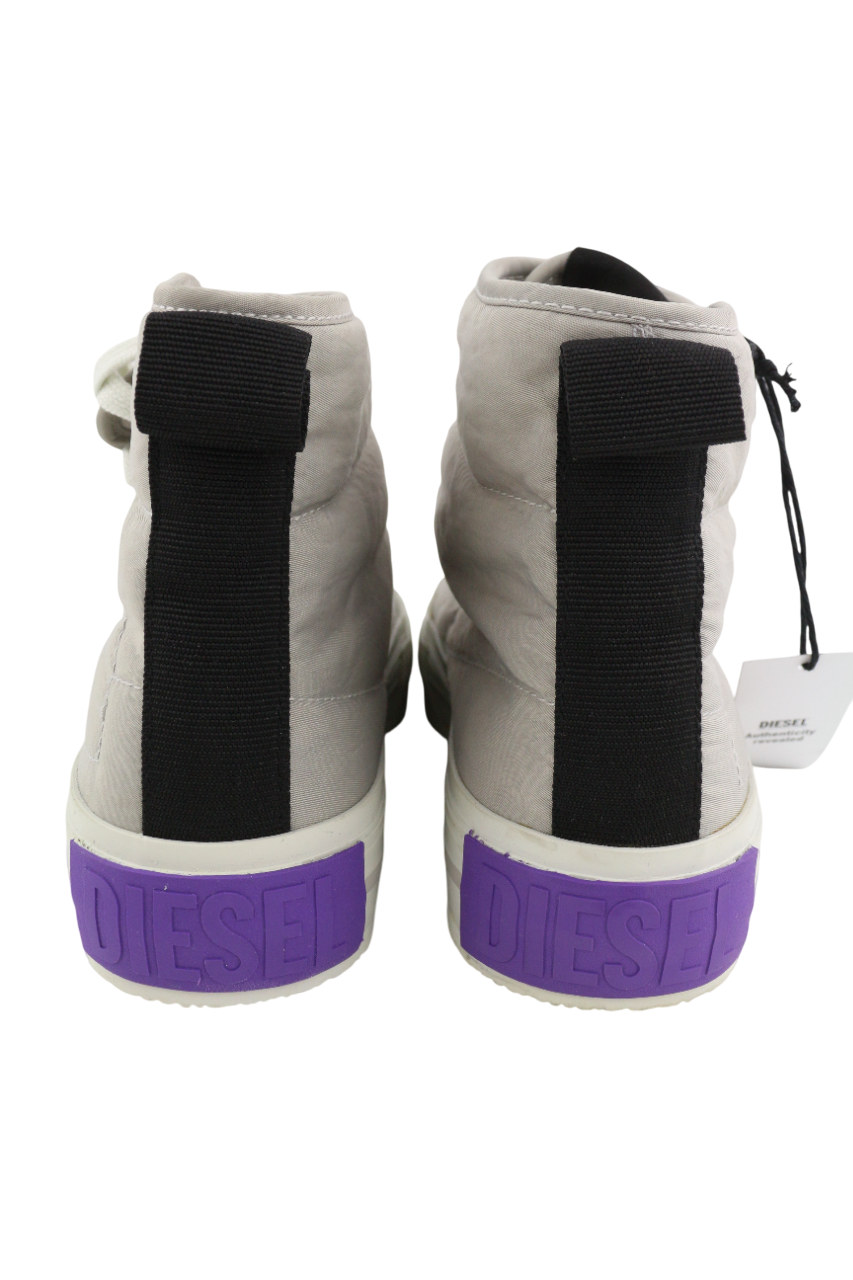 DIESEL S-Muji MC Womens Sneakers EU40 Light Grey High Top Almond Toe RRP€180