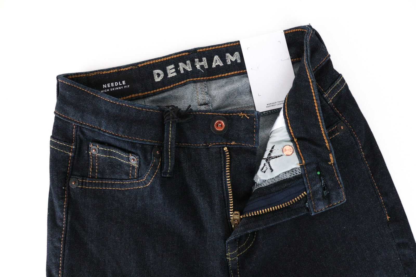 DENHAM Needle Women's Jeans W22/L32 Skinny Dark Blue Cotton Stretch Fit Girls